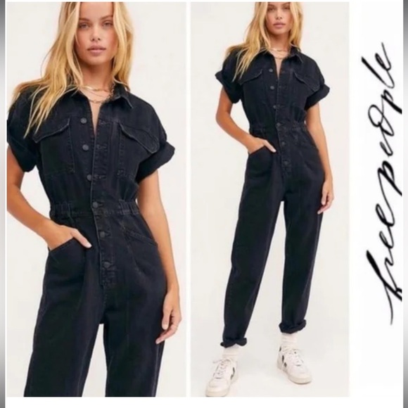 Free People Marci denim utility jumpsuit - Picture 1 of 7